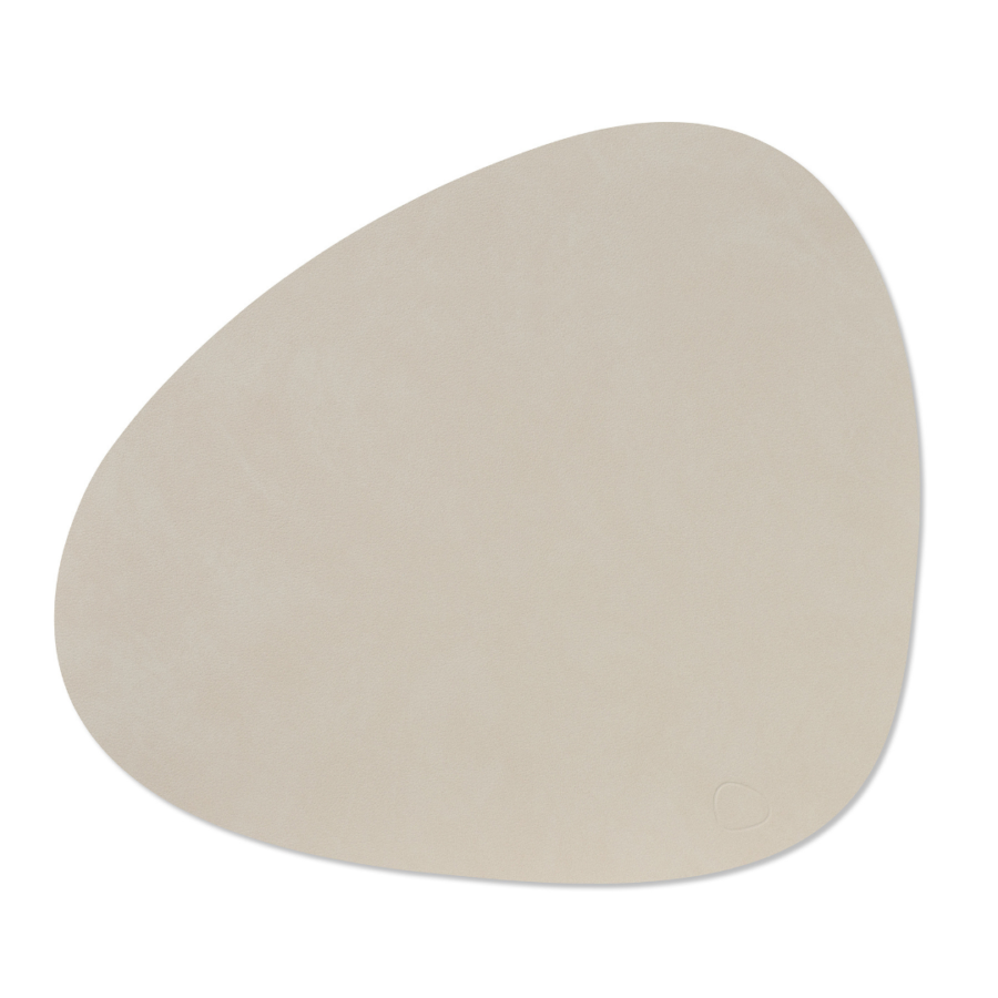 LindDNA Dinner Mat Curve - Leather Nupo - Oyster white