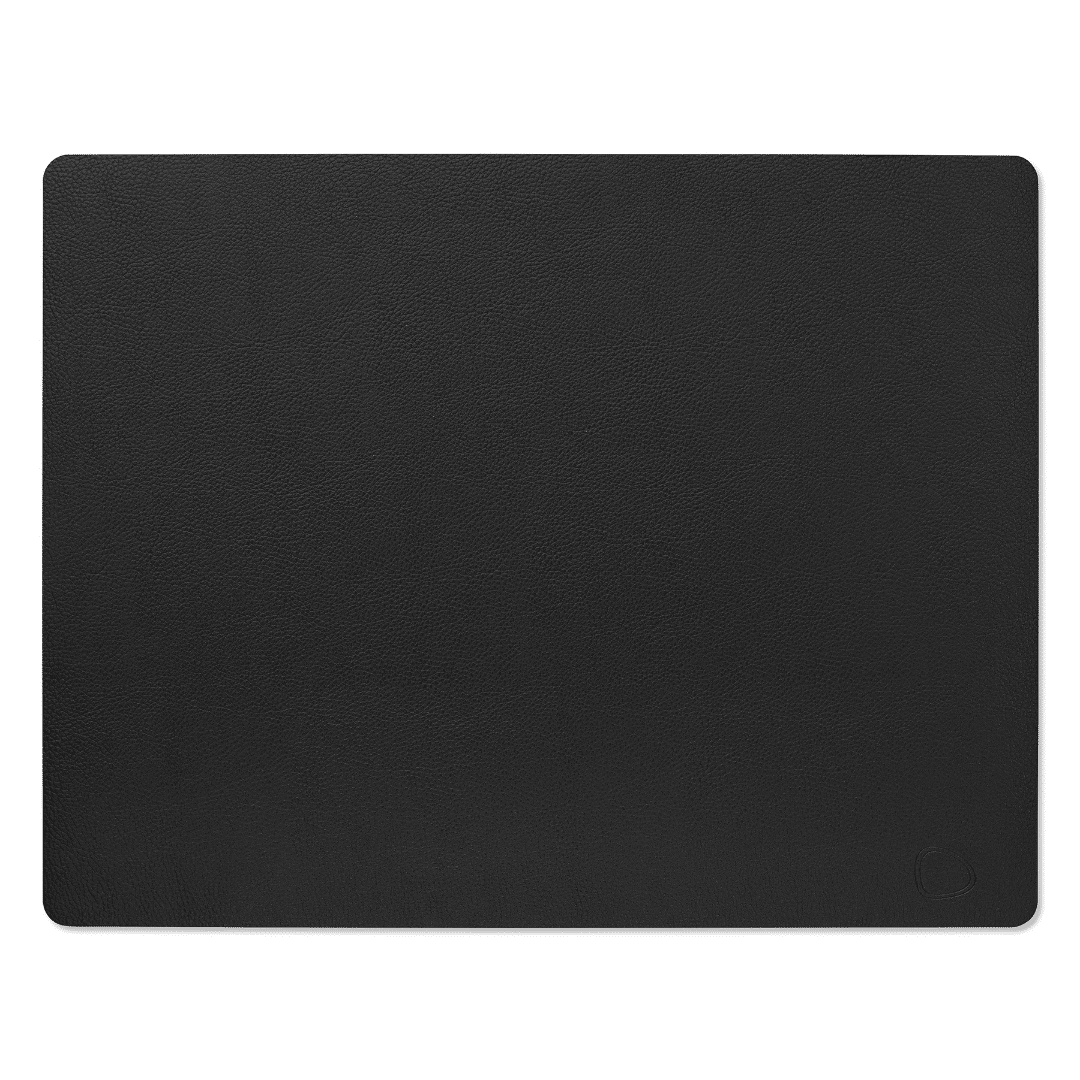 LindDNA Dinner Mat Square - Leather Serene - Black