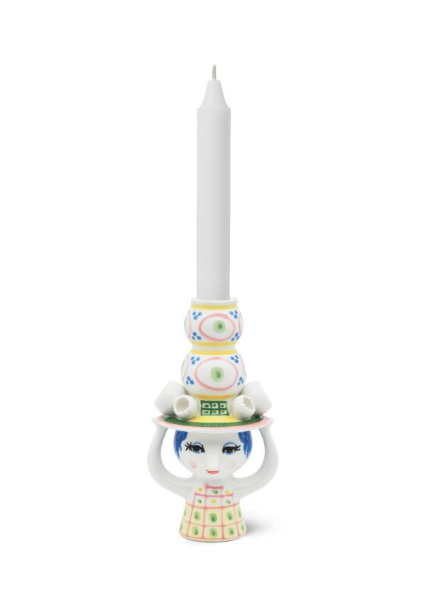 Lady With Hat Candle Holder H16 cm Pink - Bjørn Wiinblad - Afbeelding 2