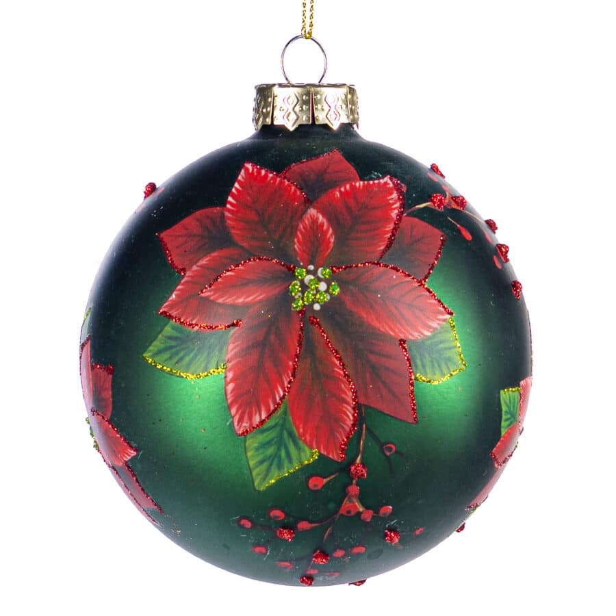 GLSS GLT Pointsettia Ball RD/GRN - GoodWill