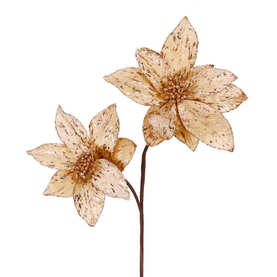 FABR GLT 2 Poinsettia STEM GLD/CRM - GoodWill