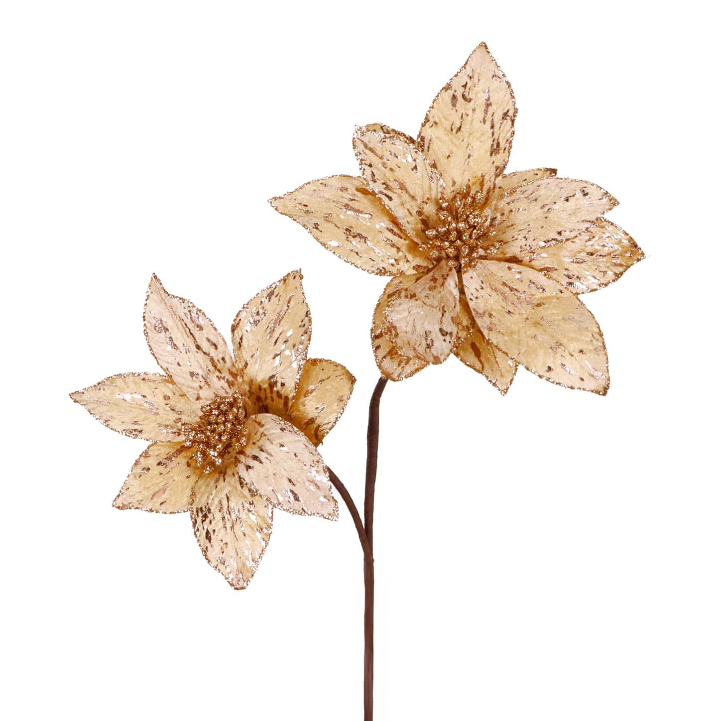 FABR GLT 2 Poinsettia STEM GLD/CRM - GoodWill