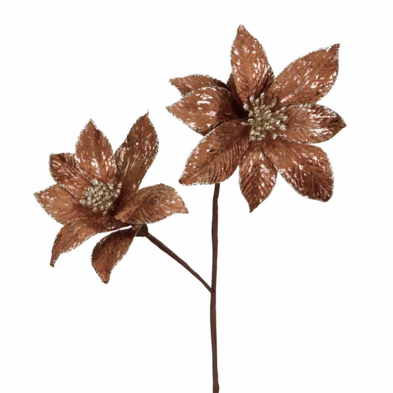FABR GLT 2 Poinsettia STEM BRWN 65CM - Goodwill