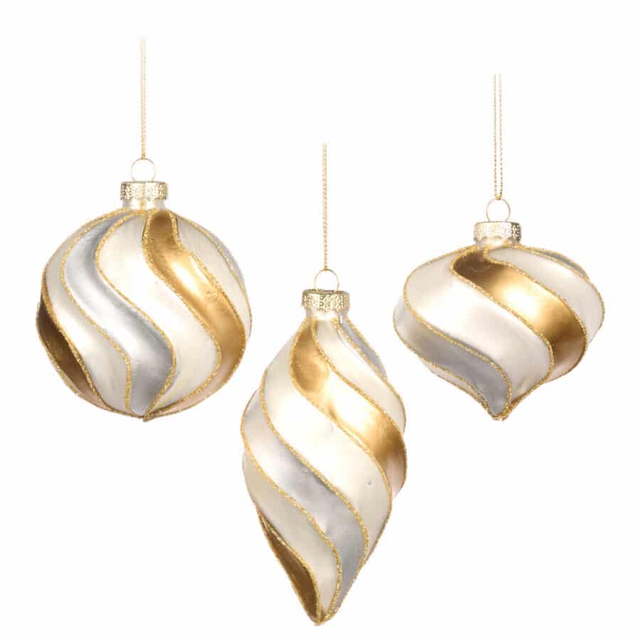 GLSS 3D Swirl Ball ASS/3 WH/GLD - GoodWill