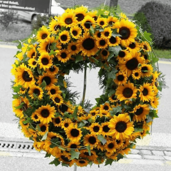 Krans met zonnebloemen 80 cm