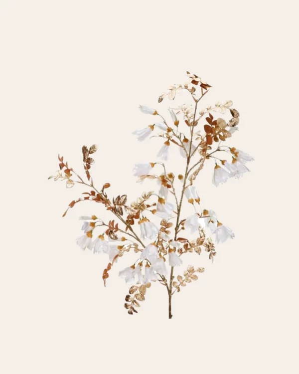Metall Flower/Leaf STEM WH/GLD 112CM