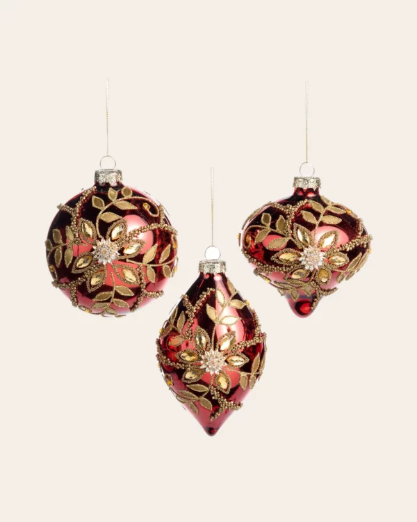 GLSS Jewel Flower Ball RD/GLD ASS/3