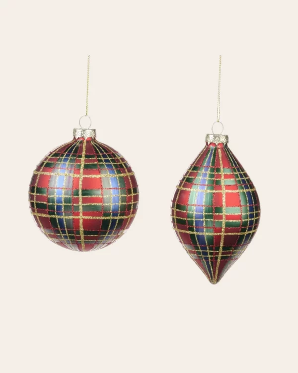 GLSS Tartan ball RD/ GRN/ BLU 2pcs.