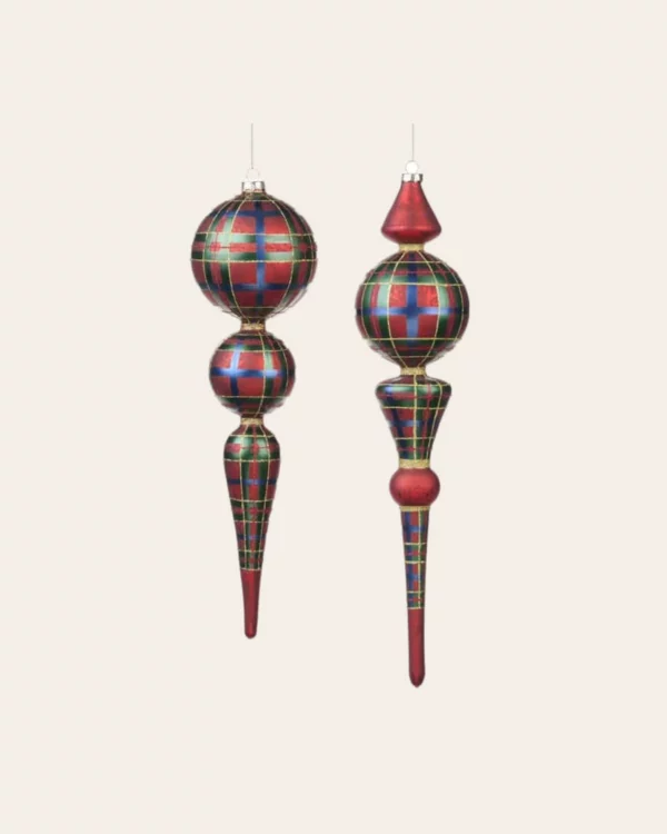GLSS Tartan finial RD/ GRN/ BLU 2 pcs.