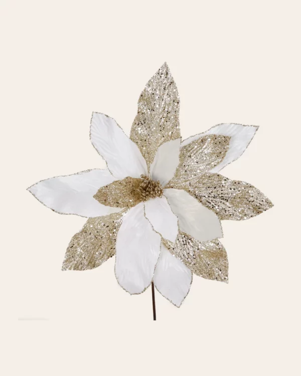 FABR Giant GLT Poinsettia STEM CRM/GLD