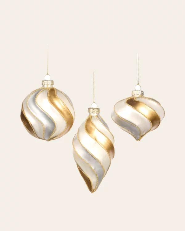 GLSS 3D Swirl Ball ASS/3 WH/GLD