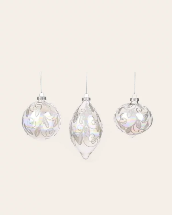 GLSS Swirl ball CLR/ WH 3 pcs.