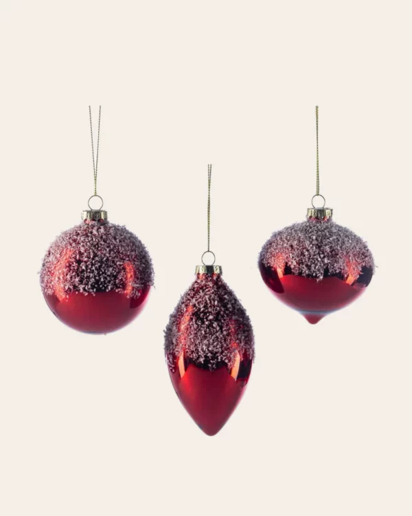 GLSS Snow top ball RD/ WH 3 pcs.