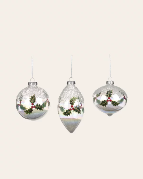 GLSS Holly berry ball CLR 3 pcs.