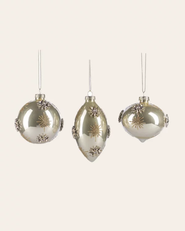 GLSS Jewel star ball CRM/ GLD 3 pcs.