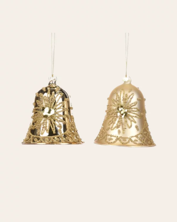 GLSS Star bell GLD/ CRM 2 pcs.