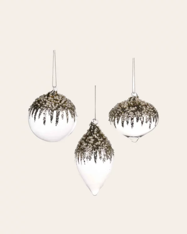 GLSS Jewel Top Ball ASS/3 GLD/CLR 10CM