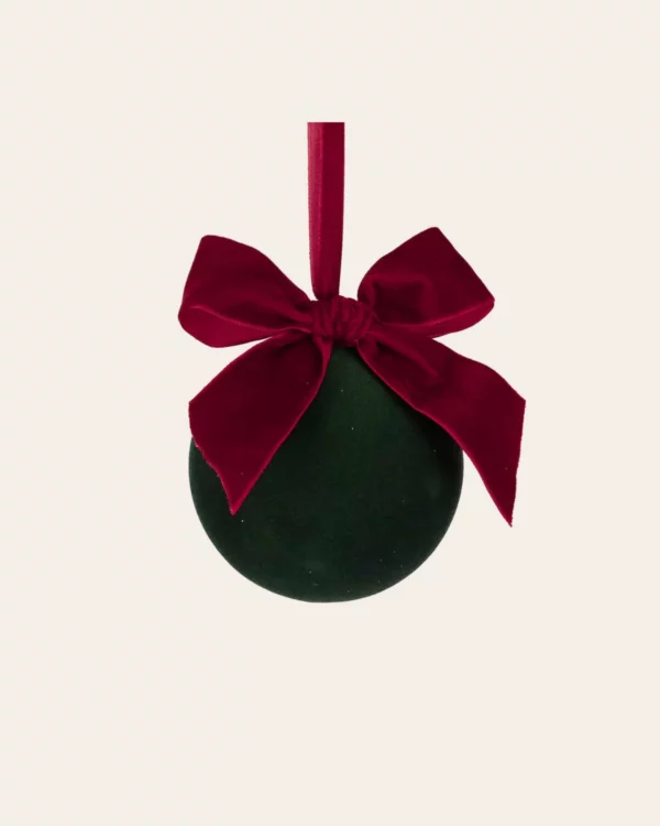 Fabr. Bow Ball GRN/RD 10CM