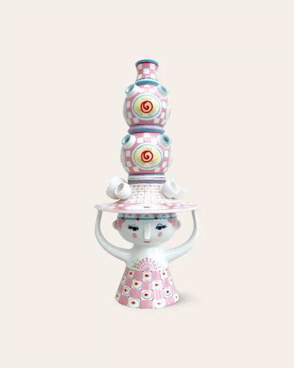 LADY WITH HAT Vase H50cm Pink