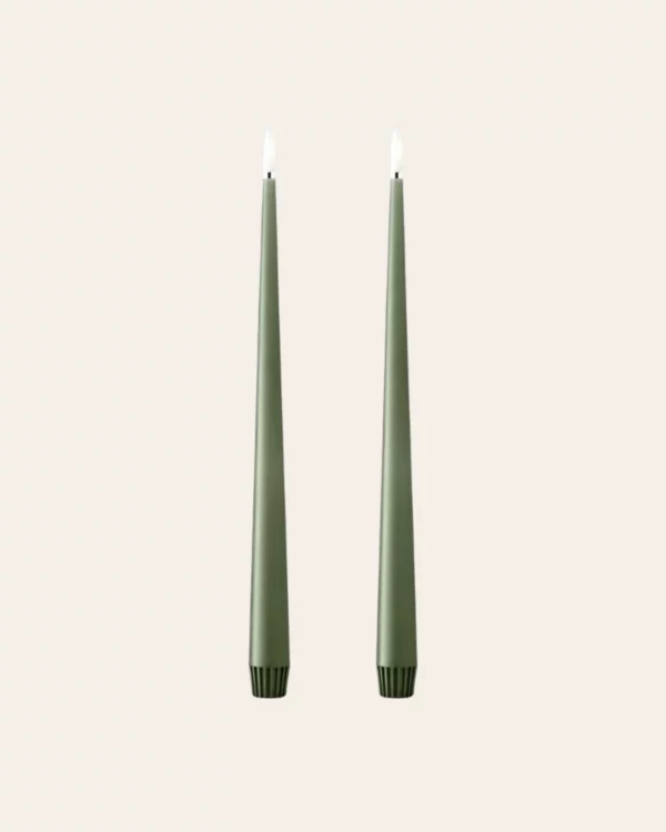 LED Taper Candles Green Soil – Ester & Erik